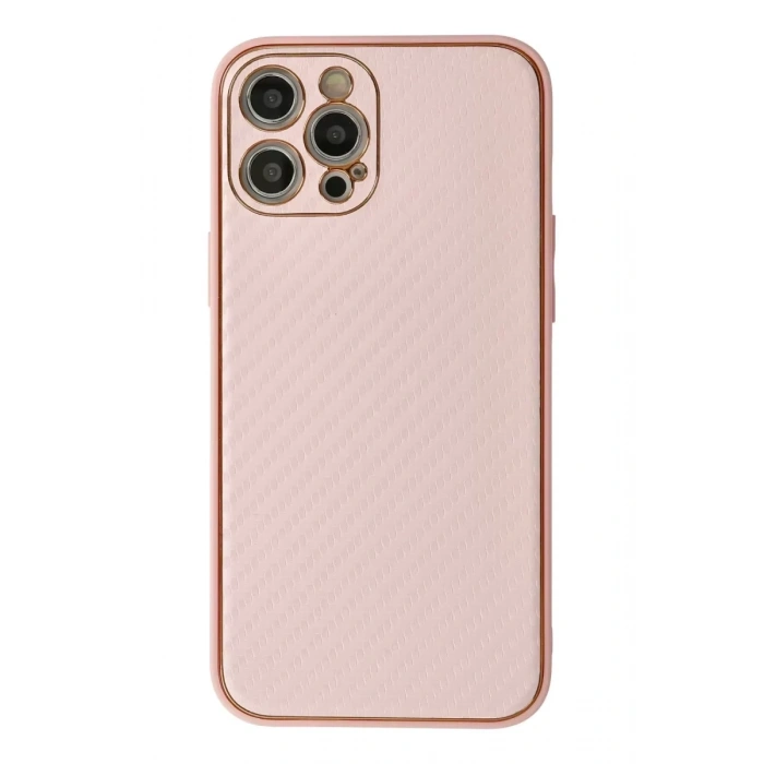 Apple iPhone 12 Pro Kılıf Coco Karbon Silikon - Pembe