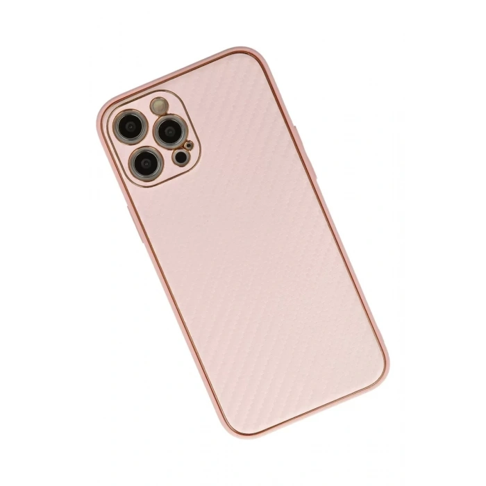 Apple iPhone 12 Pro Kılıf Coco Karbon Silikon - Pembe
