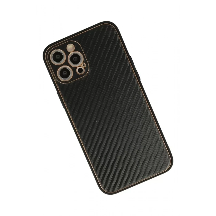 Apple iPhone 12 Pro Kılıf Coco Karbon Silikon - Siyah