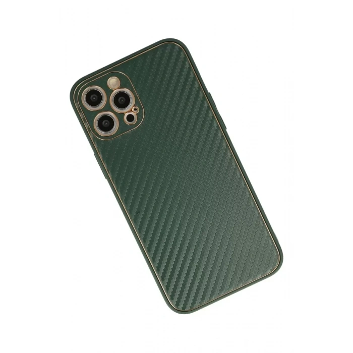 Apple iPhone 12 Pro Kılıf Coco Karbon Silikon - Yeşil