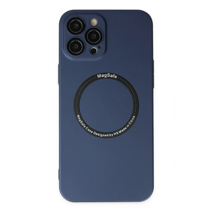Apple iPhone 12 Pro Kılıf Jack Magneticsafe Lens Silikon - Lacivert
