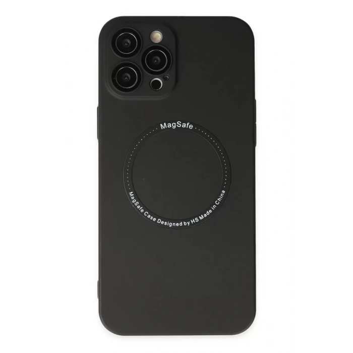 Apple iPhone 12 Pro Kılıf Jack Magneticsafe Lens Silikon - Siyah