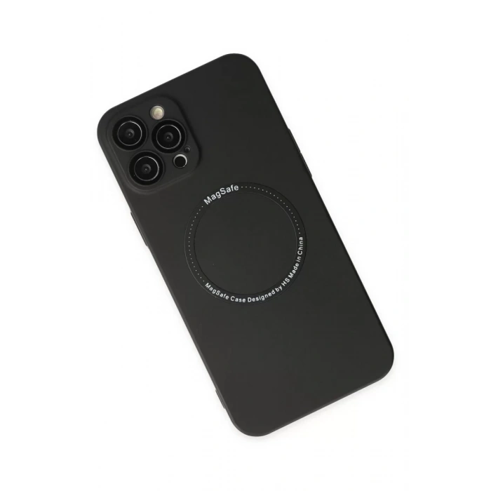 Apple iPhone 12 Pro Kılıf Jack Magneticsafe Lens Silikon - Siyah