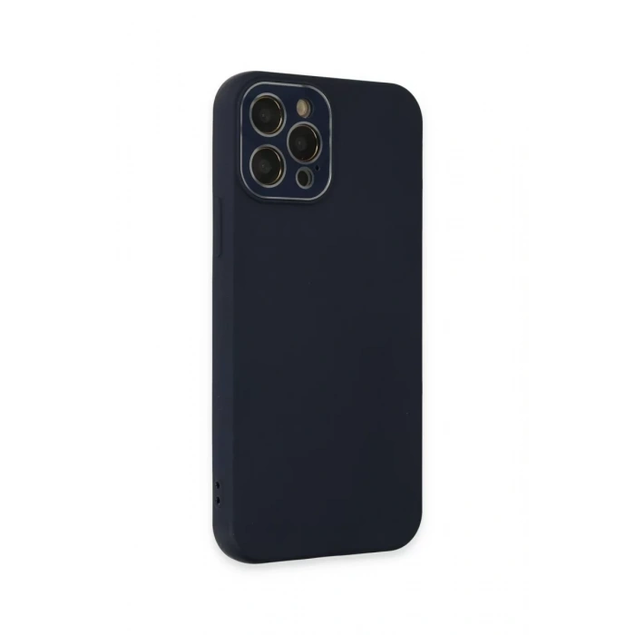Apple iPhone 12 Pro Kılıf Lansman Glass Kapak - Lacivert
