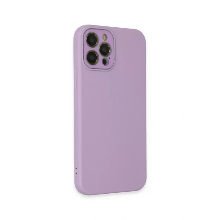 Apple iPhone 12 Pro Kılıf Lansman Glass Kapak - Lila