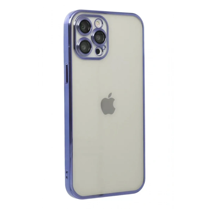 Apple iPhone 12 Pro Kılıf Lensli Silikon - Mor