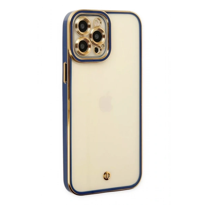 Apple iPhone 12 Pro Kılıf Liva Lens Silikon - Mavi