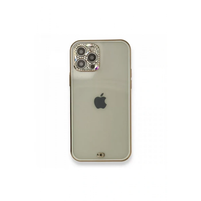 Apple iPhone 12 Pro Kılıf Liva Taşlı Silikon - Beyaz