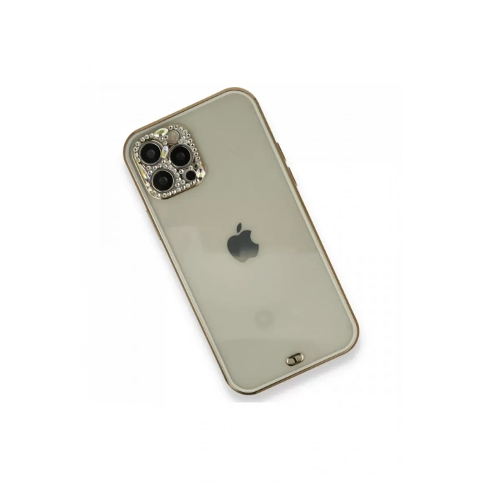 Apple iPhone 12 Pro Kılıf Liva Taşlı Silikon - Beyaz