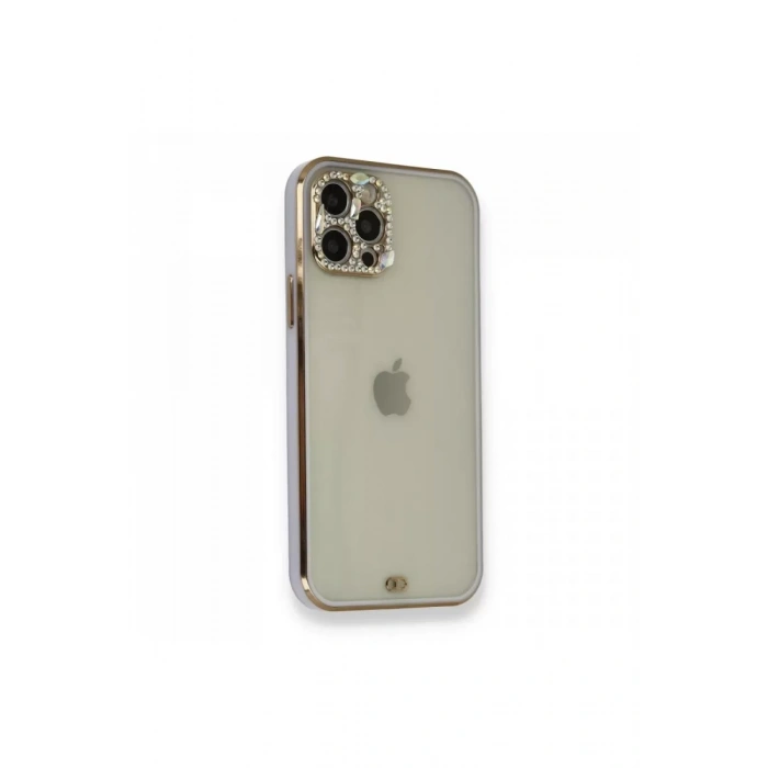 Apple iPhone 12 Pro Kılıf Liva Taşlı Silikon - Mor