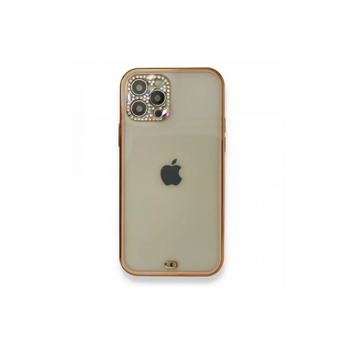 Apple iPhone 12 Pro Kılıf Liva Taşlı Silikon - Pembe