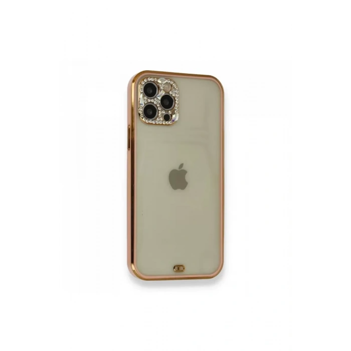 Apple iPhone 12 Pro Kılıf Liva Taşlı Silikon - Pembe