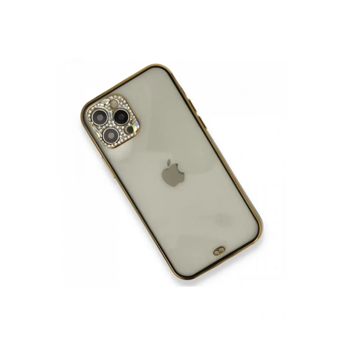 Apple iPhone 12 Pro Kılıf Liva Taşlı Silikon - Siyah