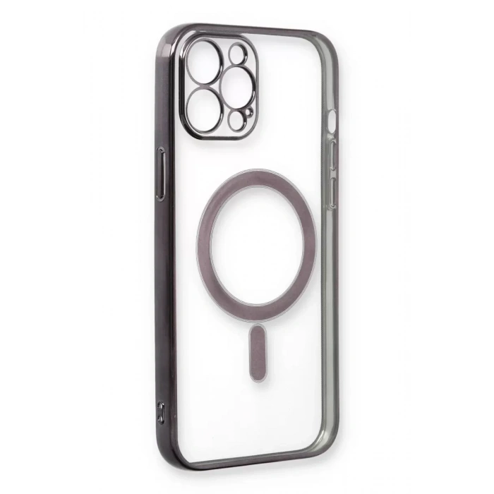 Apple iPhone 12 Pro Kılıf Magneticsafe Lazer Silikon - Siyah