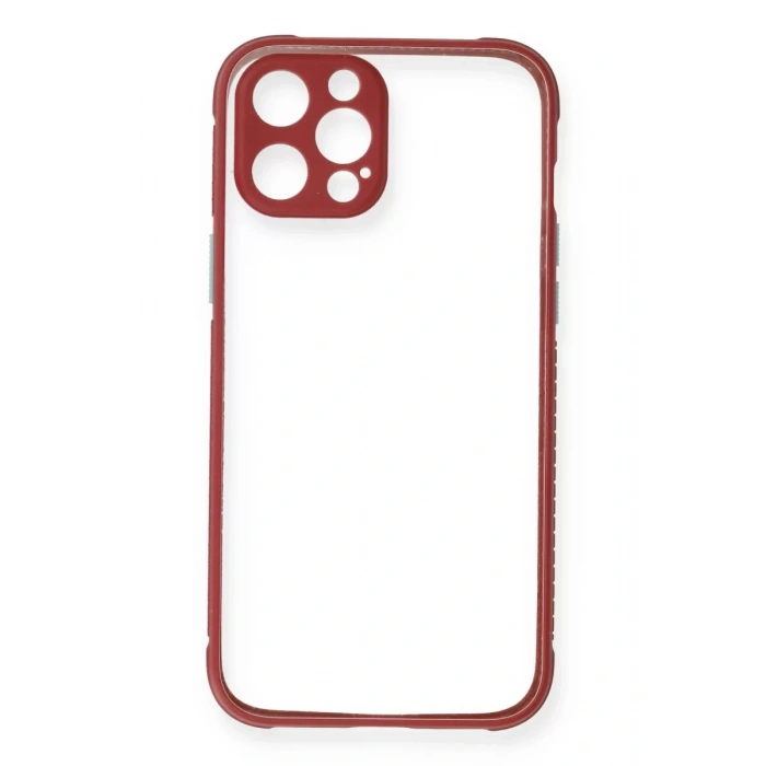 Apple iPhone 12 Pro Kılıf Miami Şeffaf Silikon - Fuşya