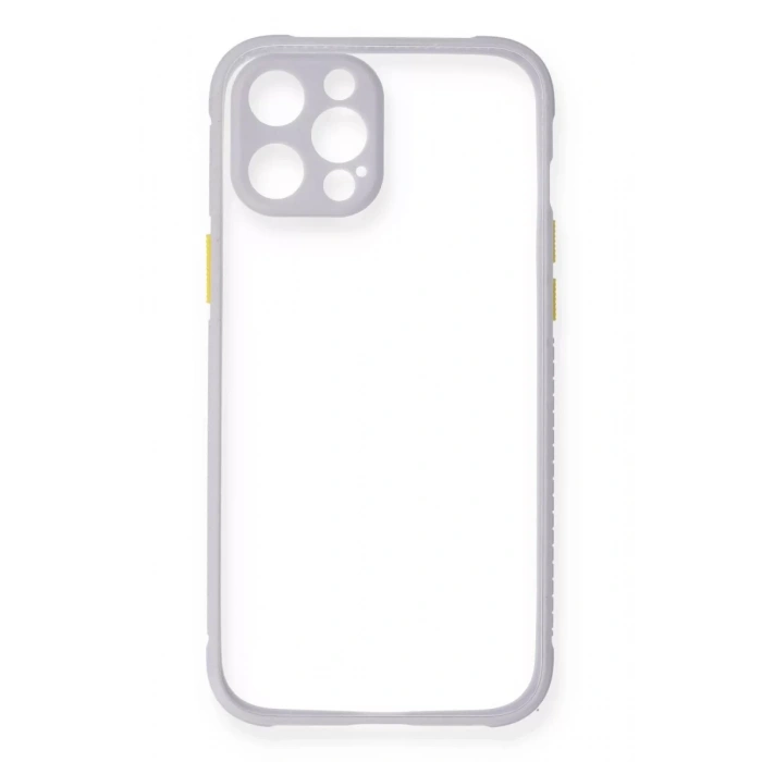 Apple iPhone 12 Pro Kılıf Miami Şeffaf Silikon - Lila
