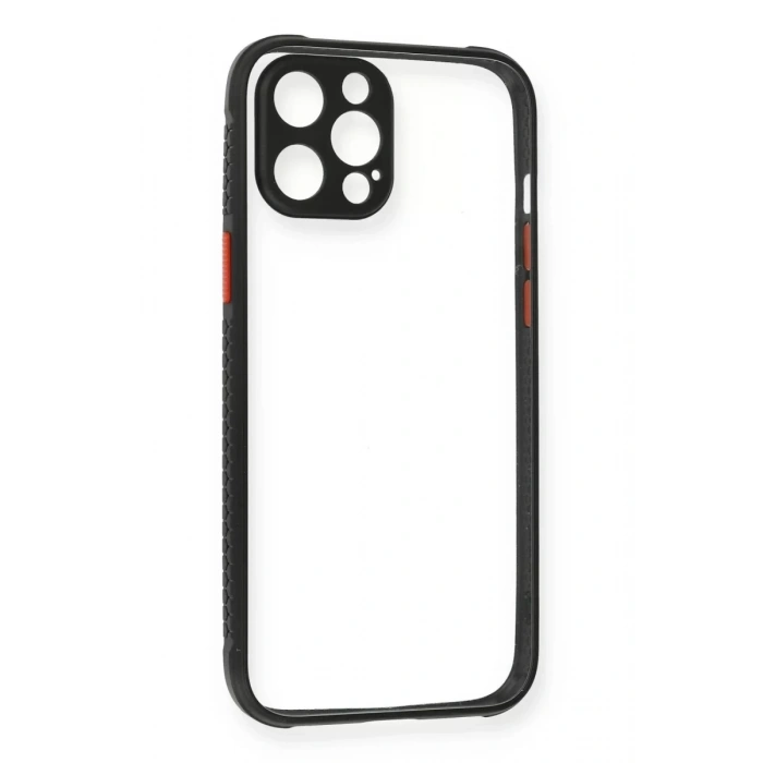 Apple iPhone 12 Pro Kılıf Miami Şeffaf Silikon - Siyah