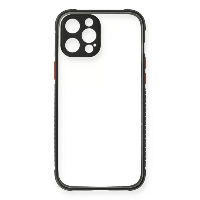 Apple iPhone 12 Pro Kılıf Miami Şeffaf Silikon - Siyah