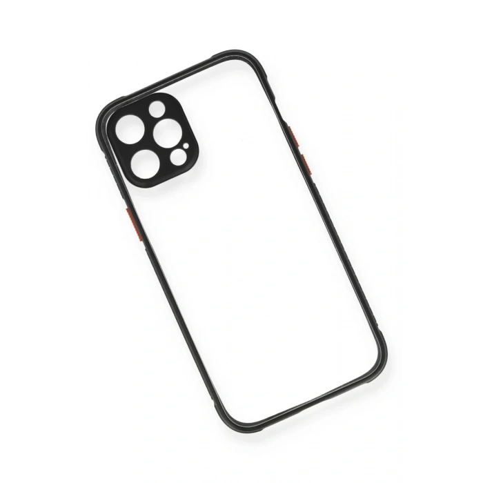 Apple iPhone 12 Pro Kılıf Miami Şeffaf Silikon - Siyah