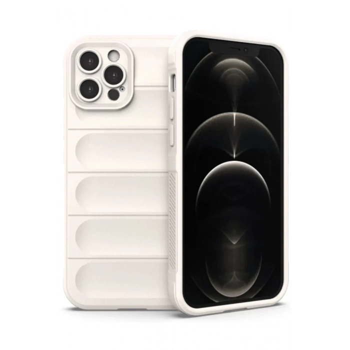 Apple iPhone 12 Pro Kılıf Optimum Silikon - Krem