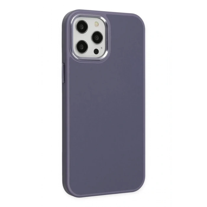 Apple iPhone 12 Pro Max Kılıf Asya Deri Silikon - Mor