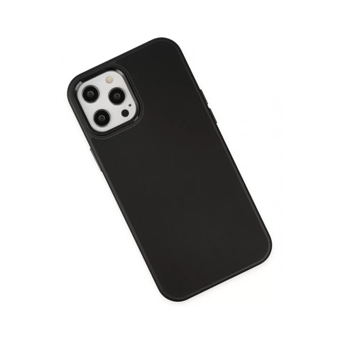 Apple iPhone 12 Pro Max Kılıf Asya Deri Silikon - Siyah