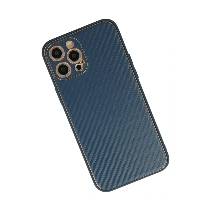 Apple iPhone 12 Pro Max Kılıf Coco Karbon Silikon - Mavi
