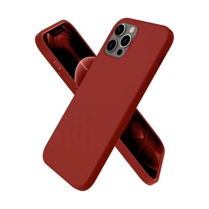 Apple iPhone 12 Pro Max Kılıf First Silikon - Bordo