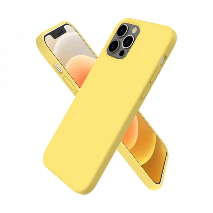 Apple iPhone 12 Pro Max Kılıf First Silikon - Sarı