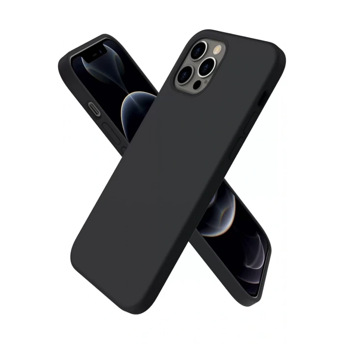 Apple iPhone 12 Pro Max Kılıf First Silikon - Siyah