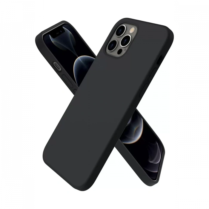 Apple iPhone 12 Pro Max Kılıf First Silikon - Siyah