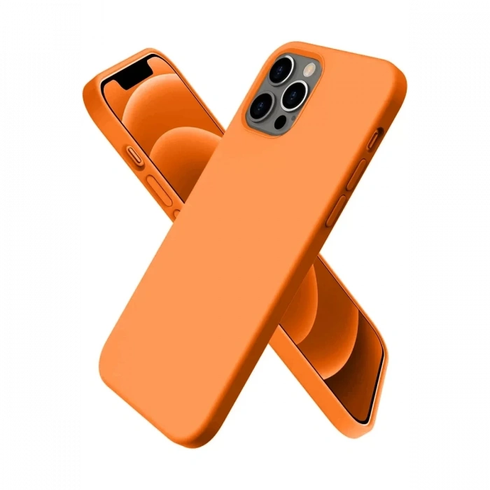 Apple iPhone 12 Pro Max Kılıf First Silikon - Turuncu