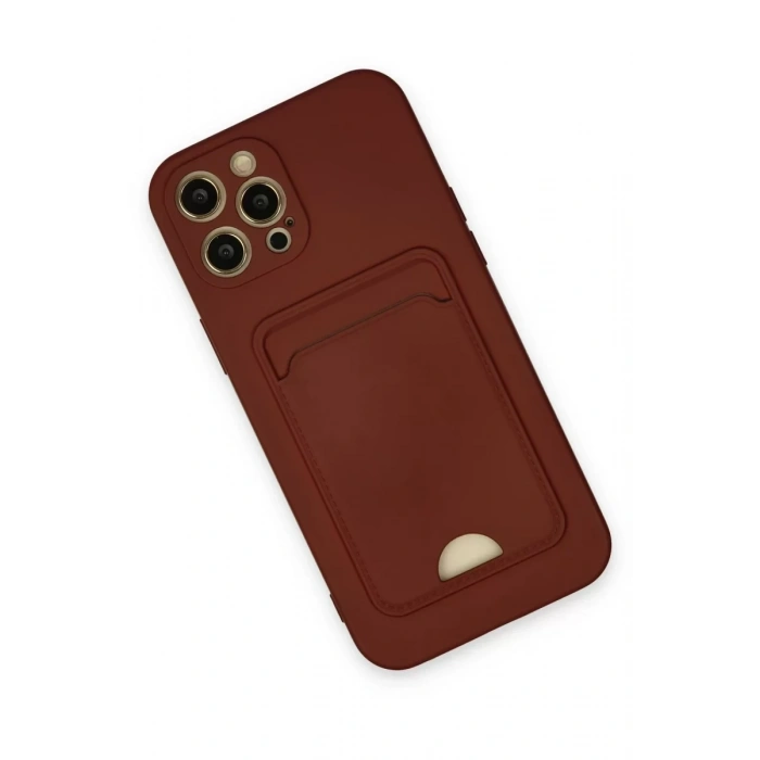 Apple iPhone 12 Pro Max Kılıf Kelvin Kartvizitli Silikon - Bordo