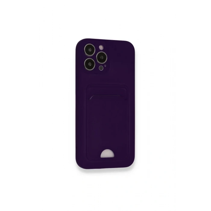 Apple iPhone 12 Pro Max Kılıf Kelvin Kartvizitli Silikon - Derin Mor