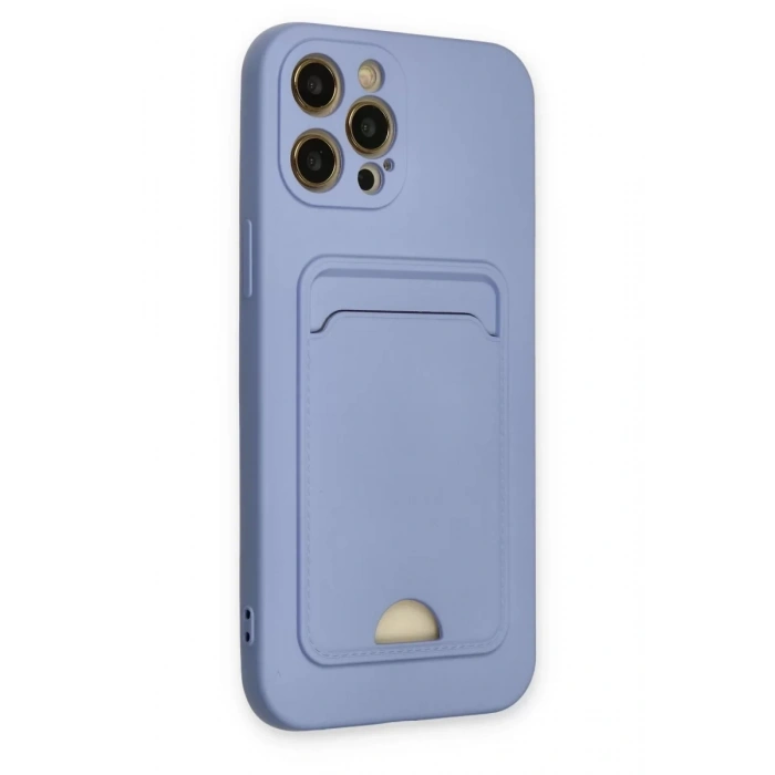 Apple iPhone 12 Pro Max Kılıf Kelvin Kartvizitli Silikon - Lila