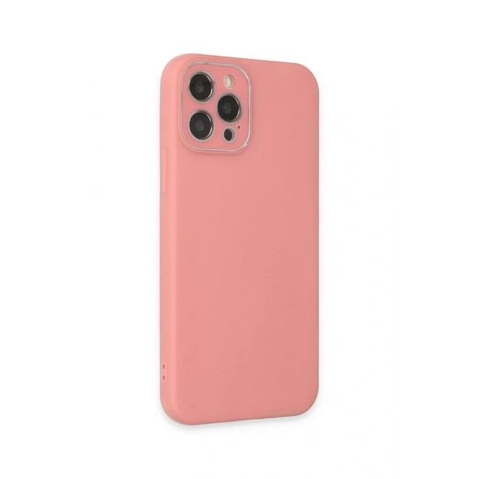 Apple iPhone 12 Pro Max Kılıf Lansman Glass Kapak - Pembe