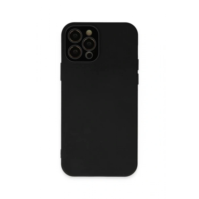 Apple iPhone 12 Pro Max Kılıf Lansman Glass Kapak - Siyah