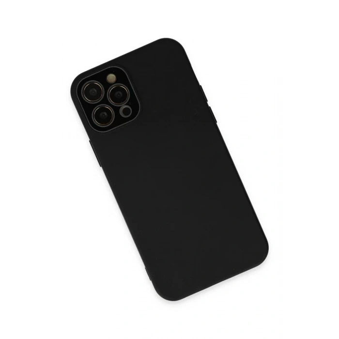 Apple iPhone 12 Pro Max Kılıf Lansman Glass Kapak - Siyah