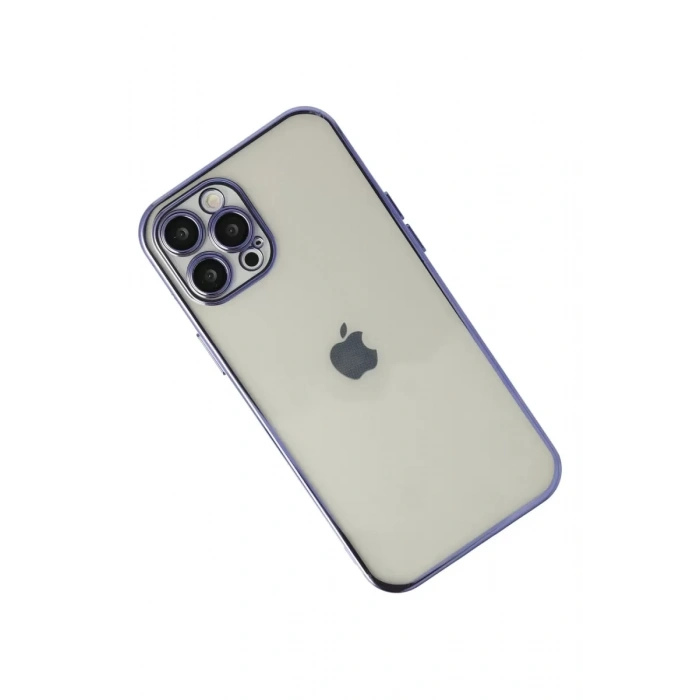 Apple iPhone 12 Pro Max Kılıf Lensli Silikon - Mor