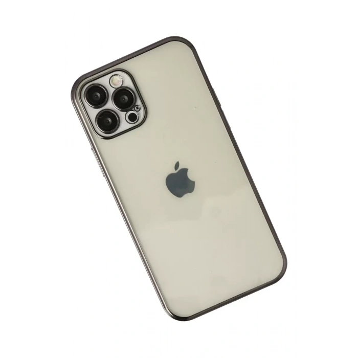 Apple iPhone 12 Pro Max Kılıf Lensli Silikon - Siyah