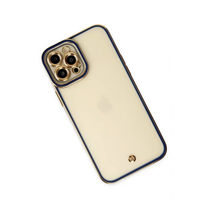 Apple iPhone 12 Pro Max Kılıf Liva Lens Silikon - Mavi