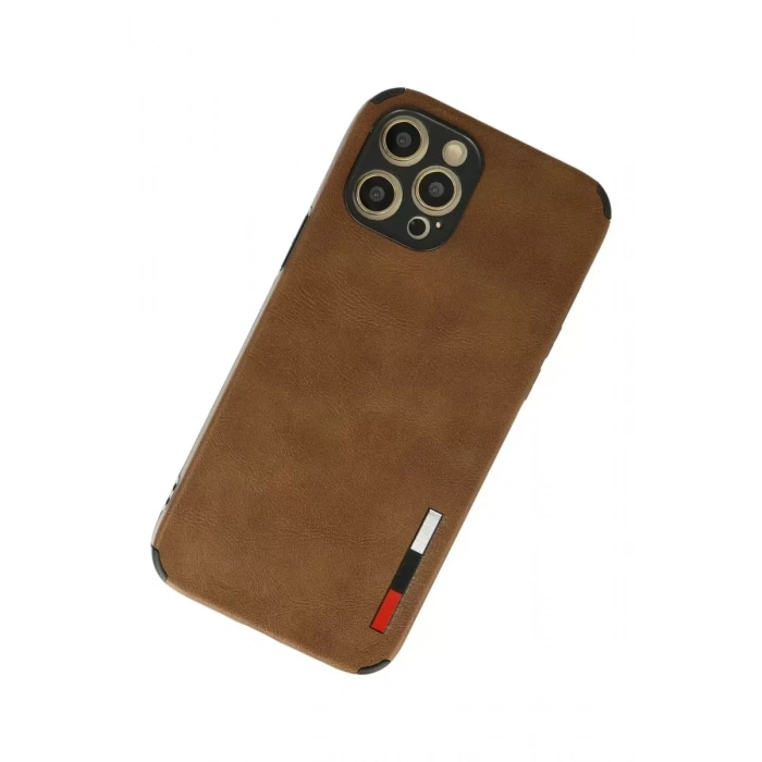 Apple iPhone 12 Pro Max Kılıf Loop Deri Silikon - Kahverengi