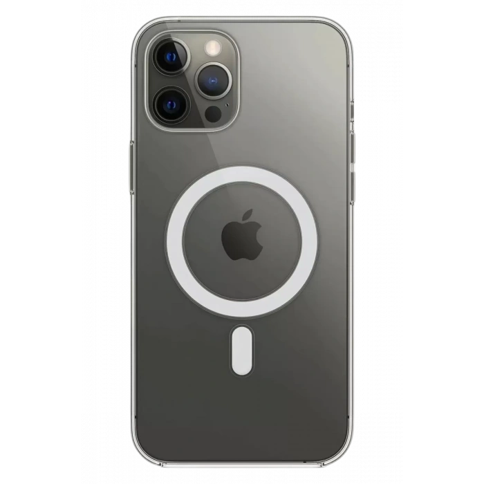 Apple iPhone 12 Pro Max Kılıf Magneticsafe Şeffaf Silikon - Şeffaf