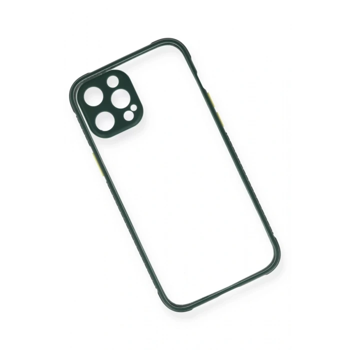 Apple iPhone 12 Pro Max Kılıf Miami Şeffaf Silikon - Koyu Yeşil