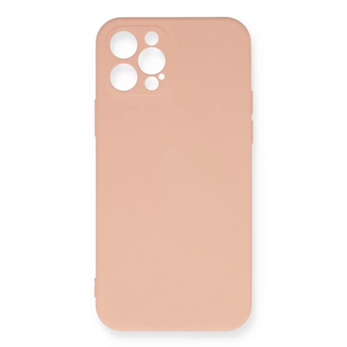 Apple iPhone 12 Pro Max Kılıf Nano içi Kadife Silikon - Pudra