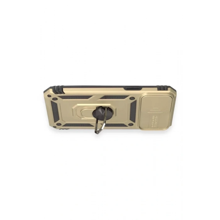 Apple iPhone 12 Pro Max Kılıf Pars Lens Yüzüklü Silikon - Gold
