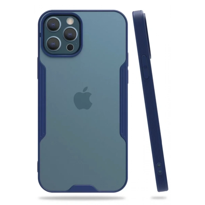 Apple iPhone 12 Pro Max Kılıf Platin Silikon - Lacivert