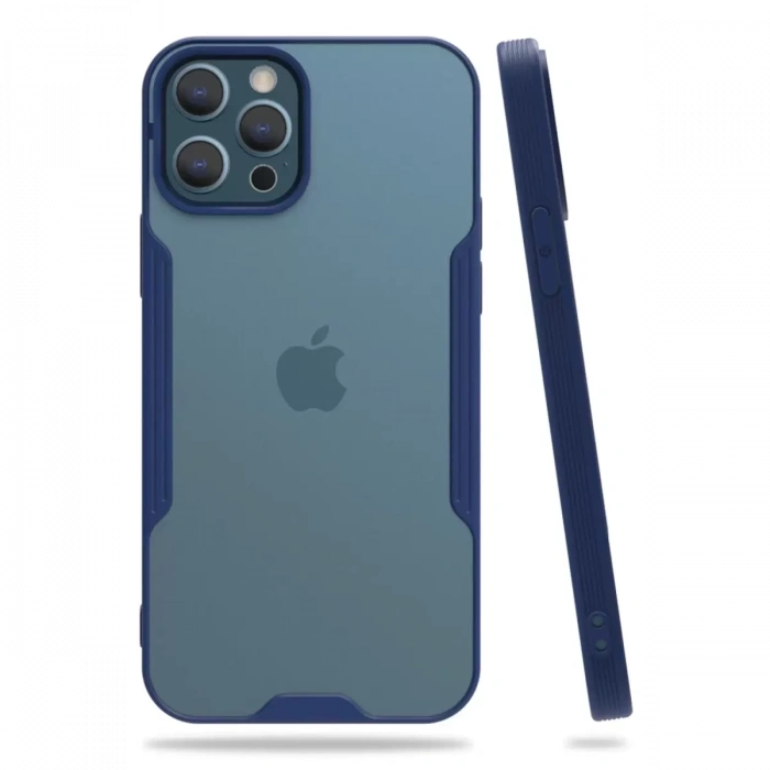 Apple iPhone 12 Pro Max Kılıf Platin Silikon - Lacivert