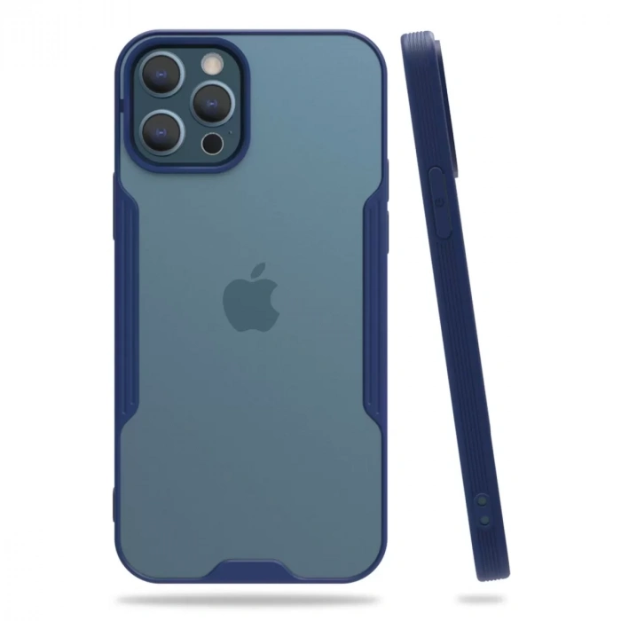 Apple iPhone 12 Pro Max Kılıf Platin Silikon - Lacivert