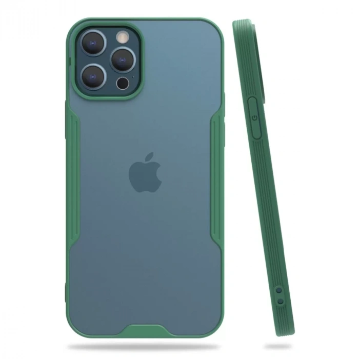 Apple iPhone 12 Pro Max Kılıf Platin Silikon - Yeşil